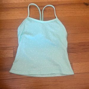 Lululemon Power Y Tank *Luon Light Petit Dot Fresh Teal / Fresh Teal